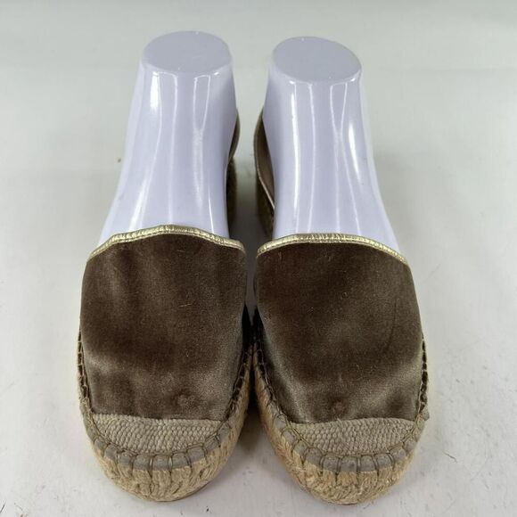 Free People Women's Velvet Espadrille Flats US 7.5 Olive Slip-On Sandal - Picture 4 of 10